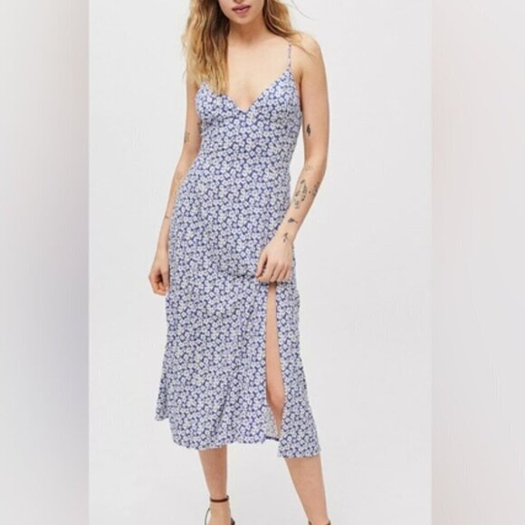Urban Outfitters Dresses & Skirts - Urban Outfitters | Dresses | Urban Outfitters Ashley Blue Floral Midi Dress Med